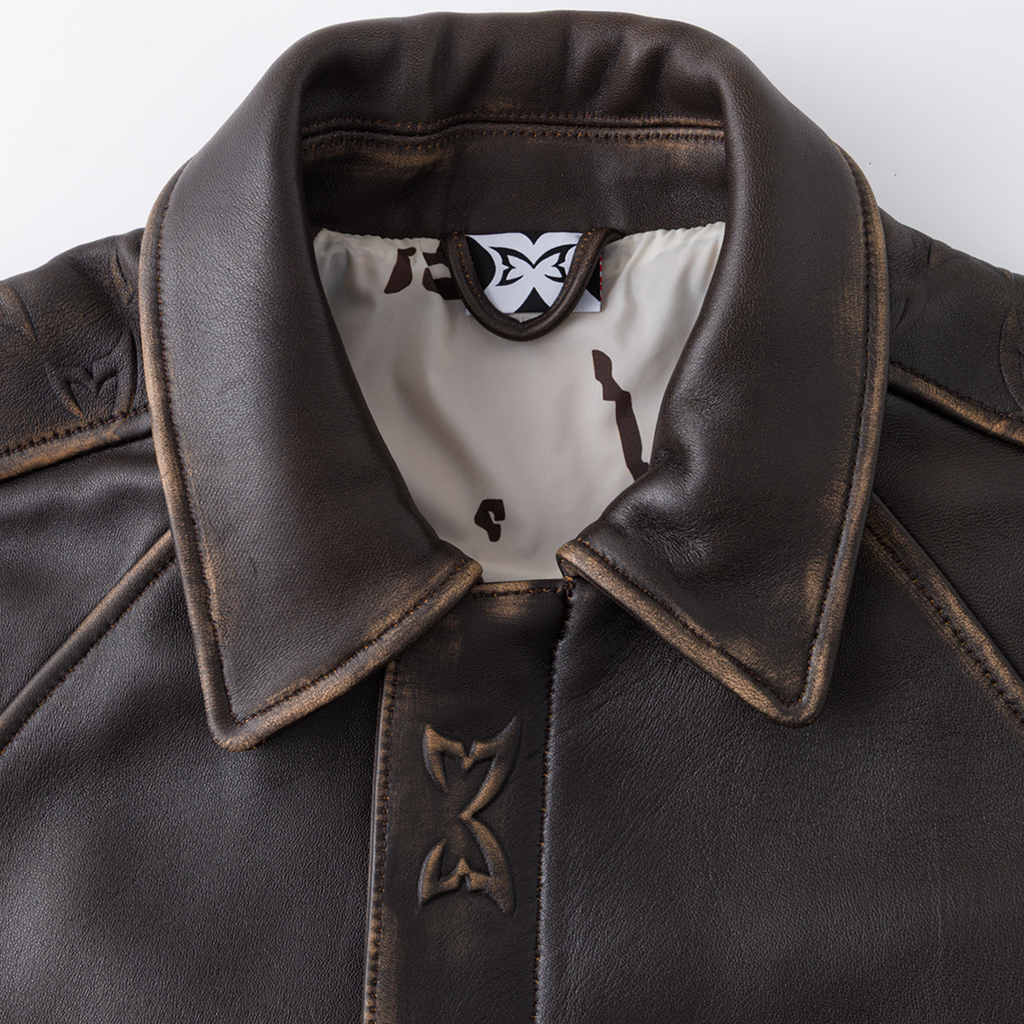 Aged Leather Jacket (Brown)