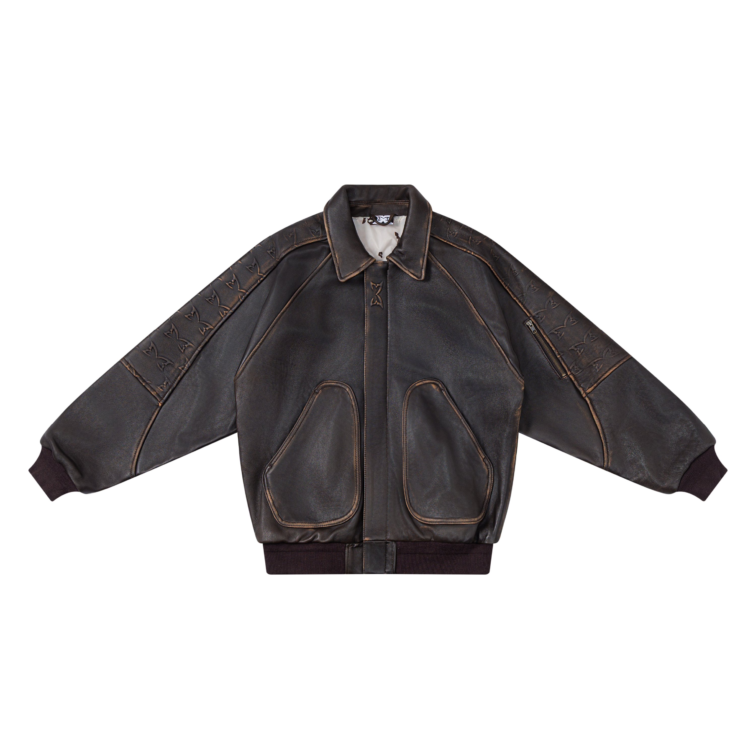 Aged Leather Jacket (Brown)