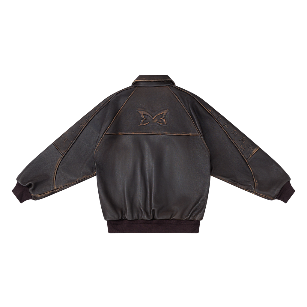 Aged Leather Jacket (Brown)