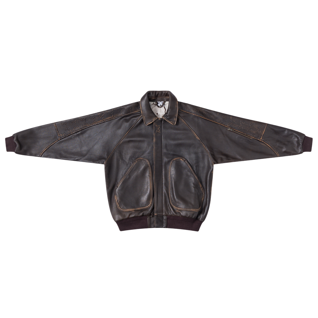 Aged Leather Jacket (Brown)