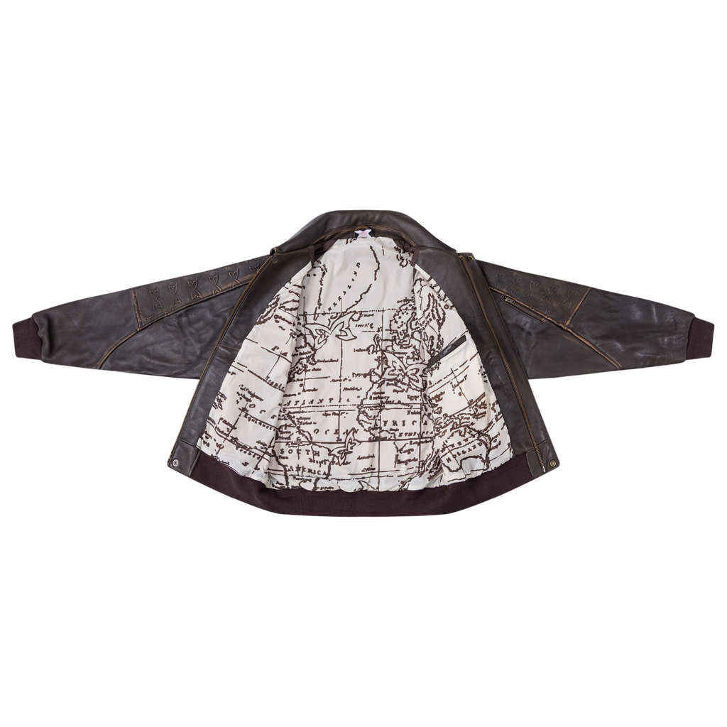 Aged Leather Jacket (Brown)