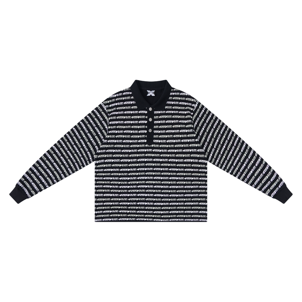 Logo Stripe Rugby (Black)