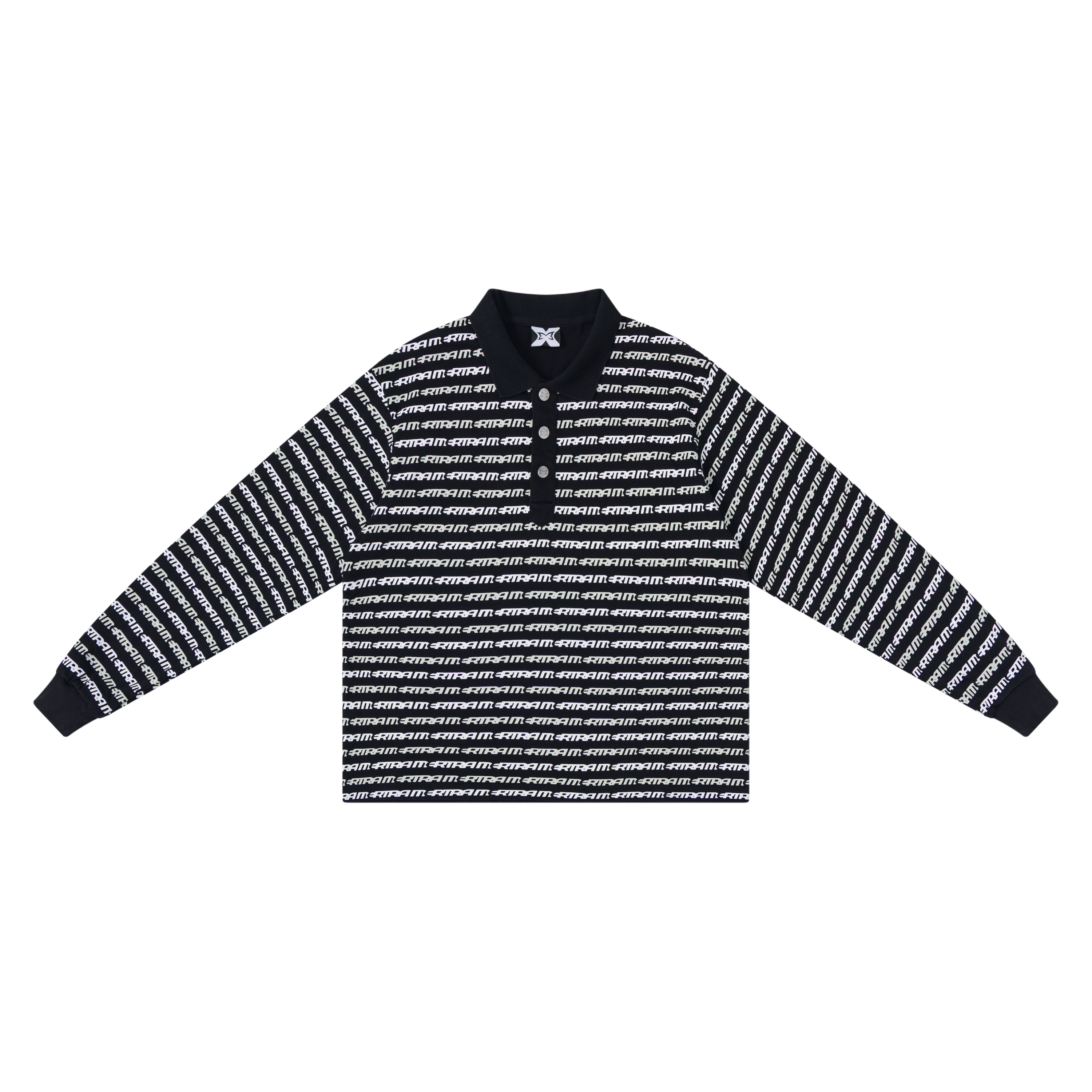 Logo Stripe Rugby (Black)