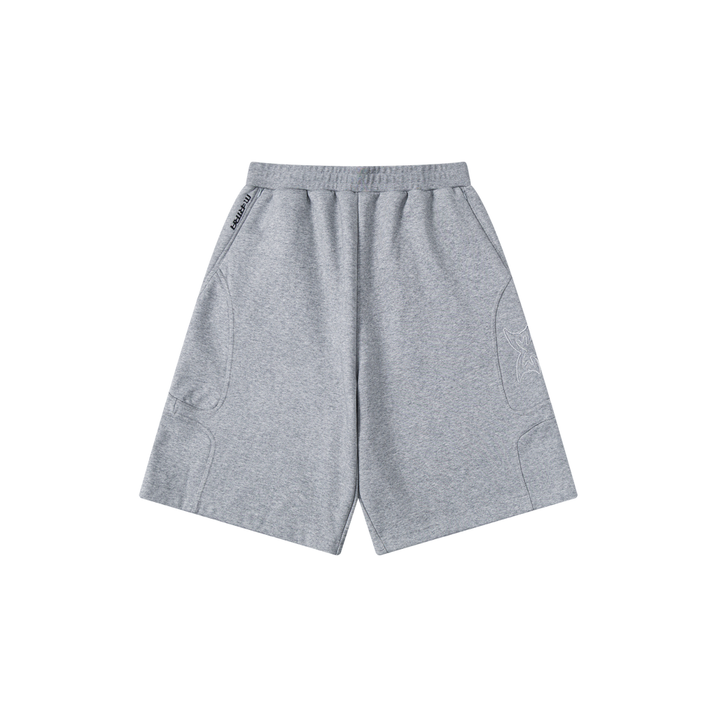 Split Panel Tracksuit Shorts (Grey)