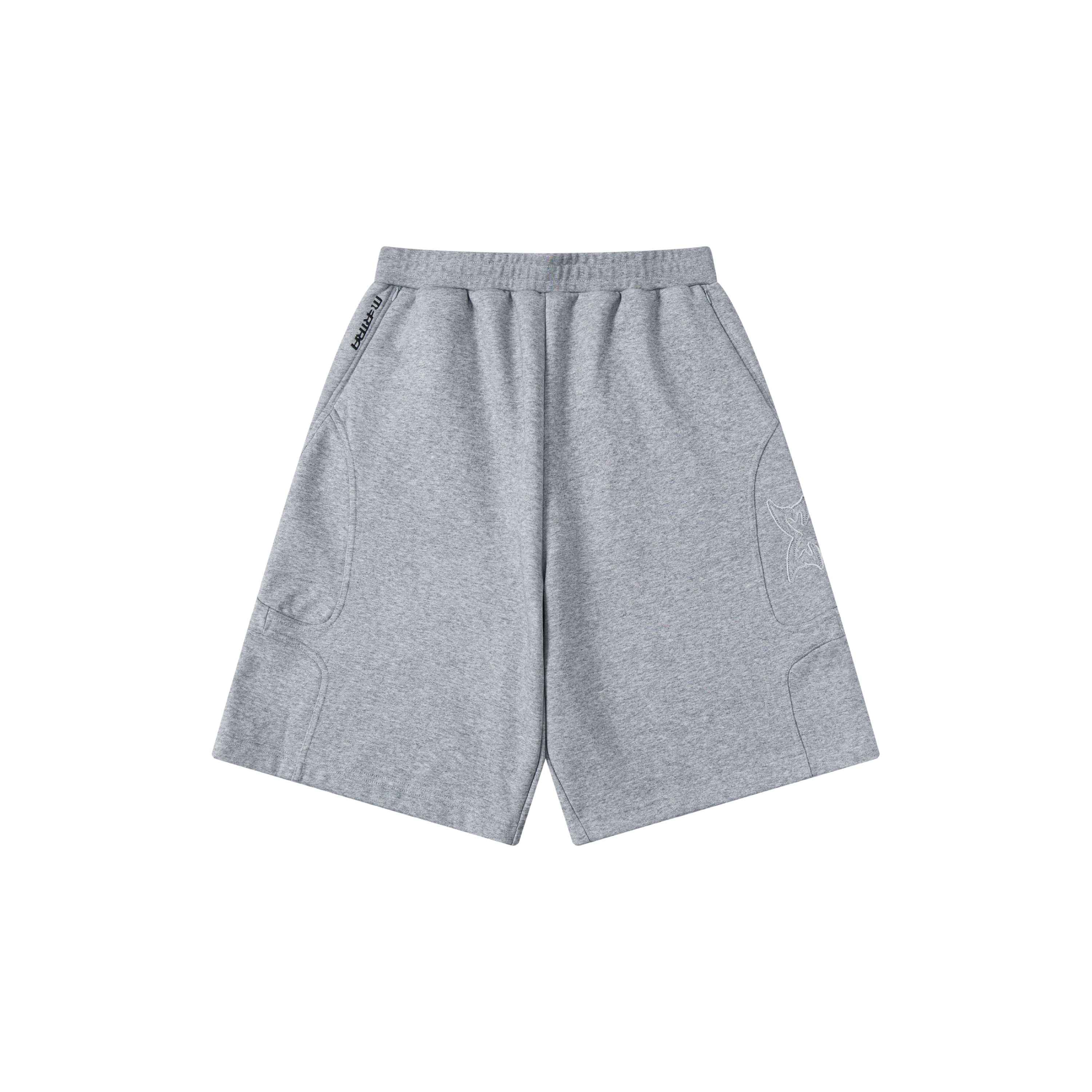 Split Panel Tracksuit Shorts (Grey)
