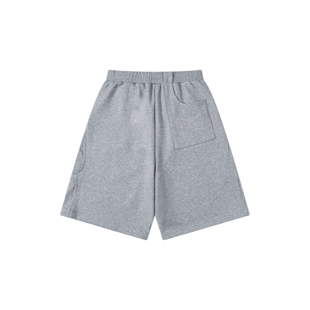 Split Panel Tracksuit Shorts (Grey)