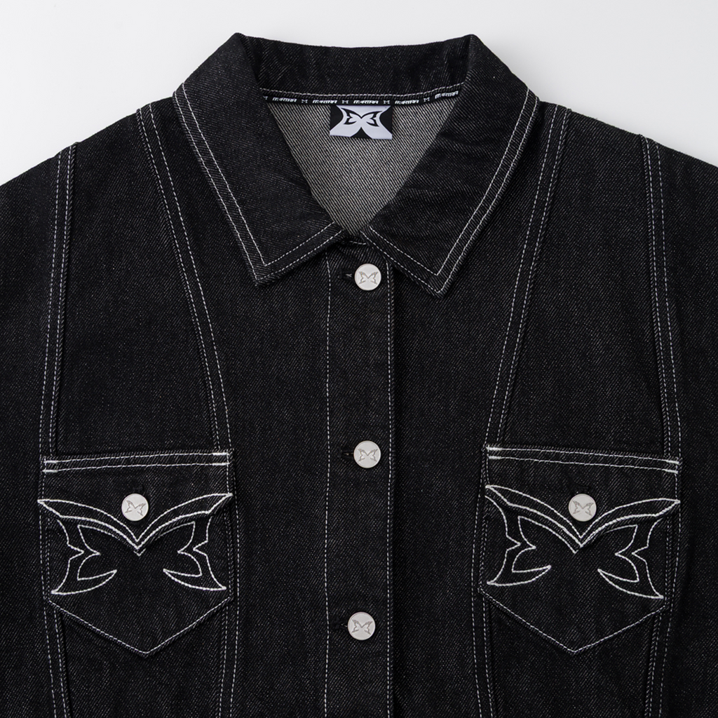 Hardline Denim Jacket (Black / White)