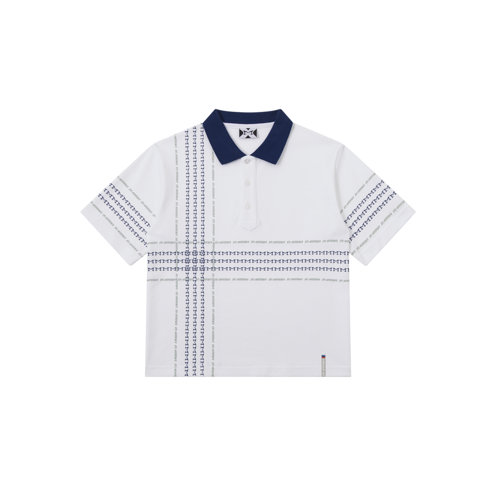 Crosscut Polo (White / Blue)