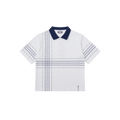 Crosscut Polo (White / Blue)