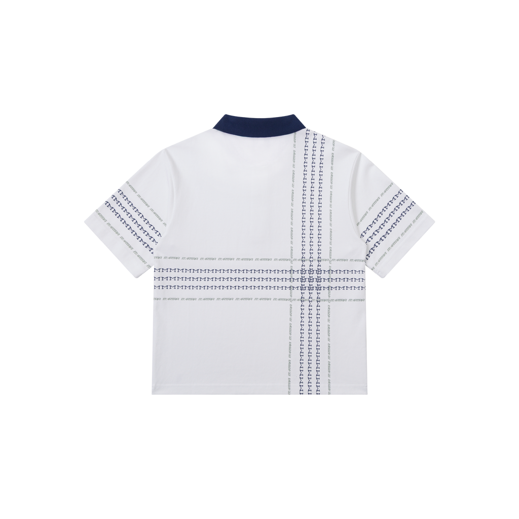 Crosscut Polo (White / Blue)