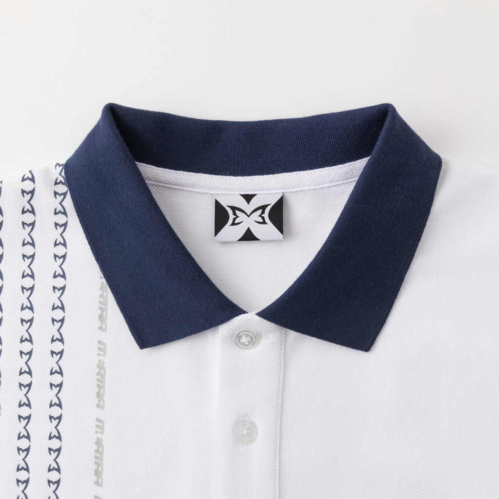 Crosscut Polo (White / Blue)
