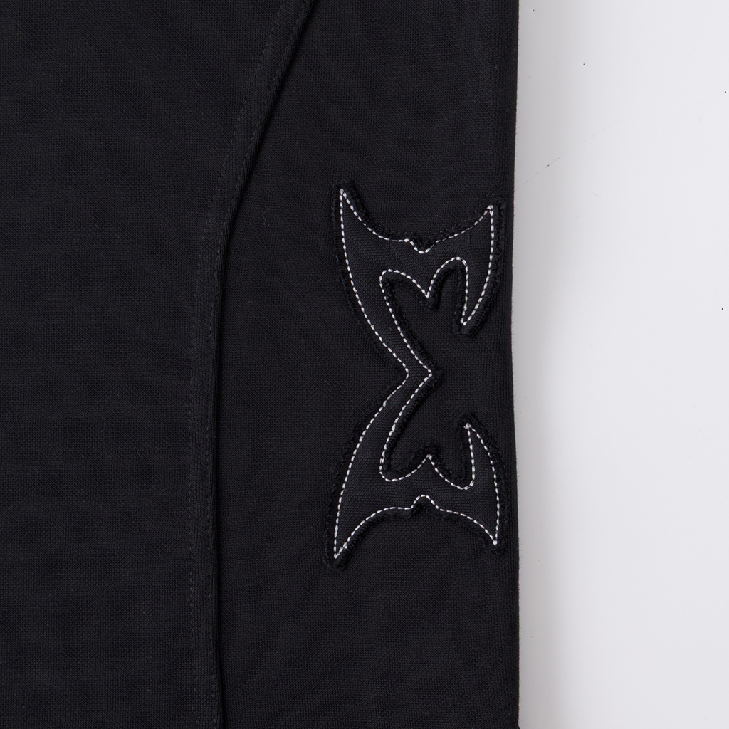 Split Panel Tracksuit Shorts (Black)
