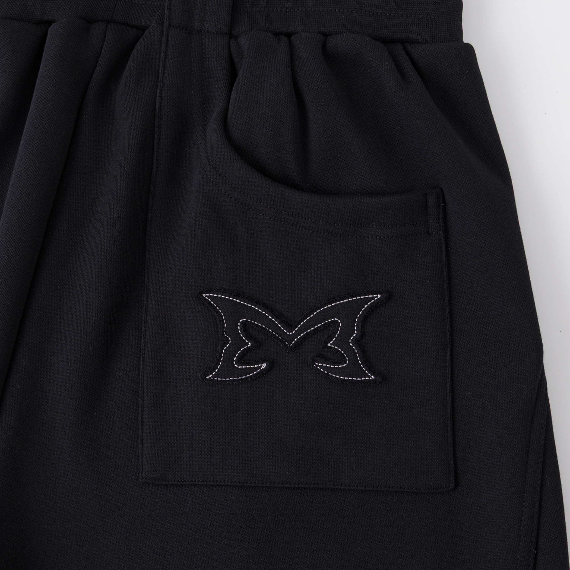 Split Panel Tracksuit Shorts (Black)