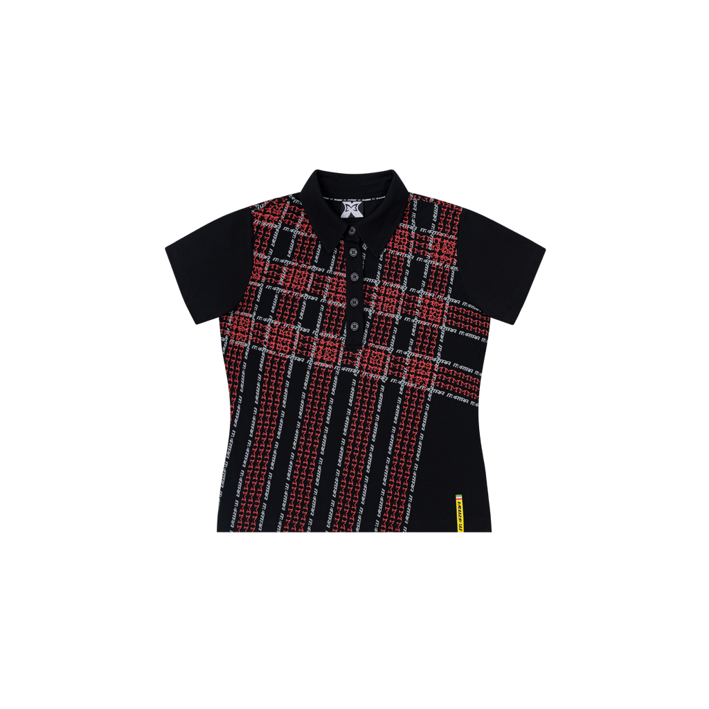 Women's Crosscut Polo (Black / Red)