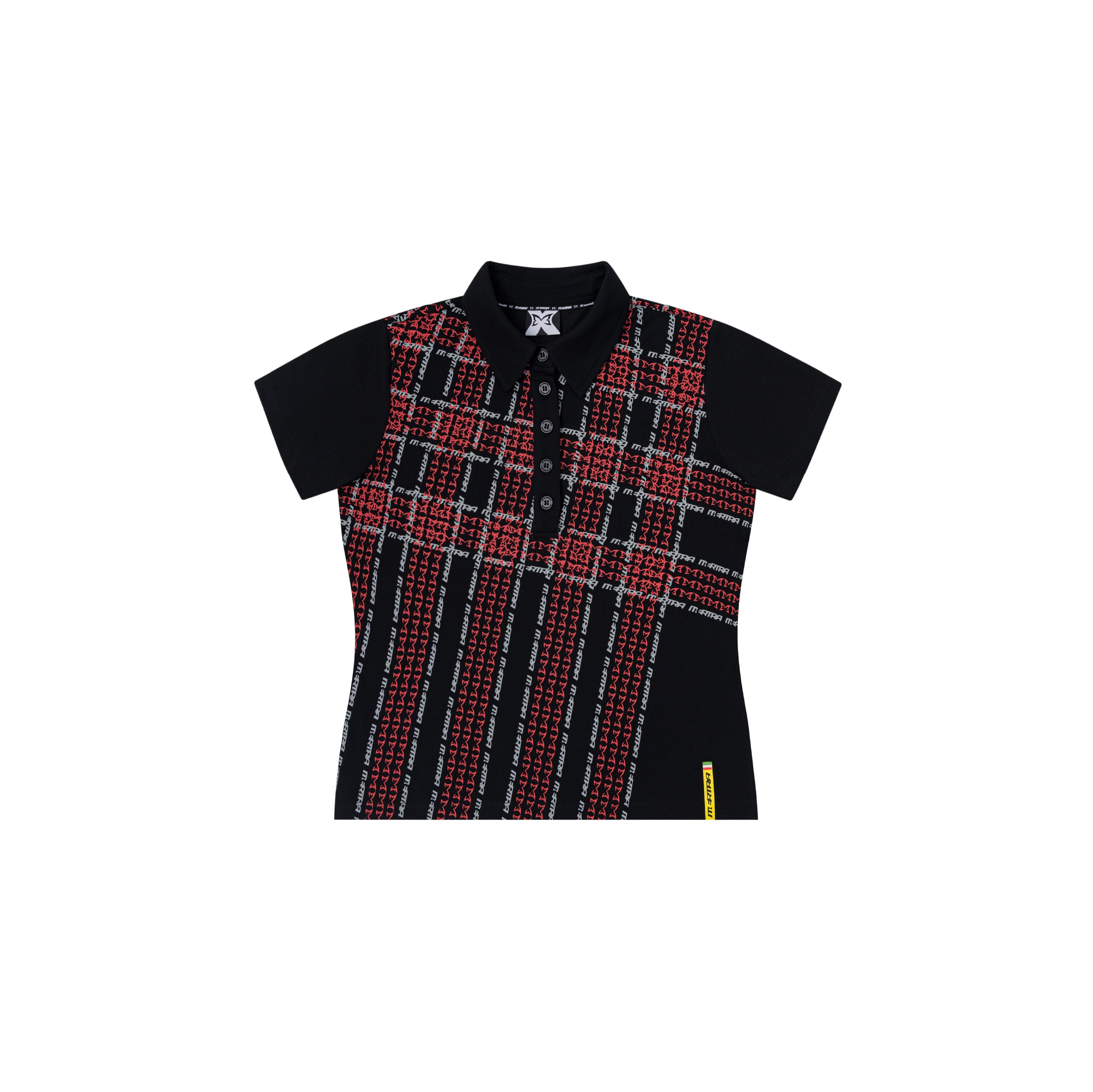 Women's Crosscut Polo (Black / Red)