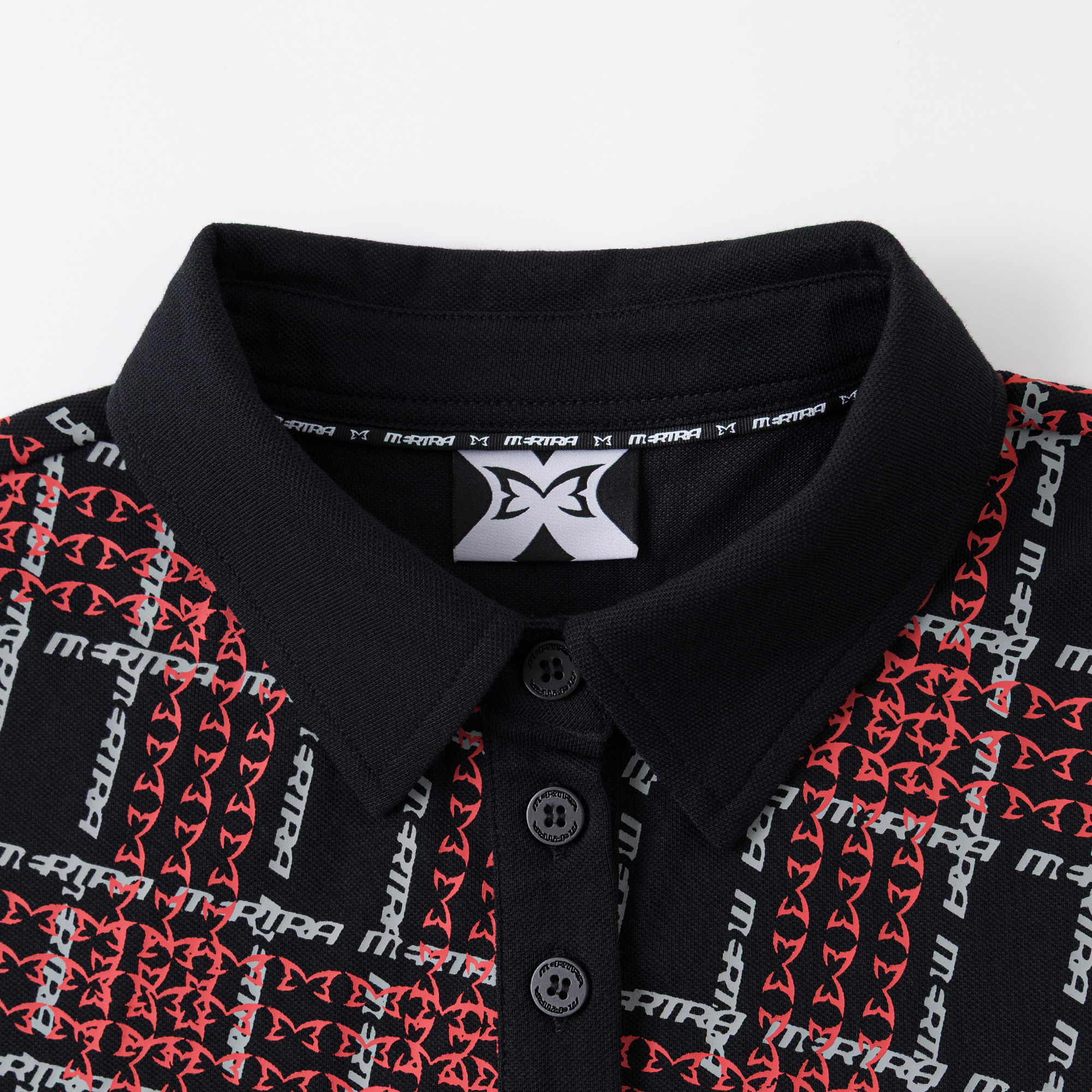 Women's Crosscut Polo (Black / Red)